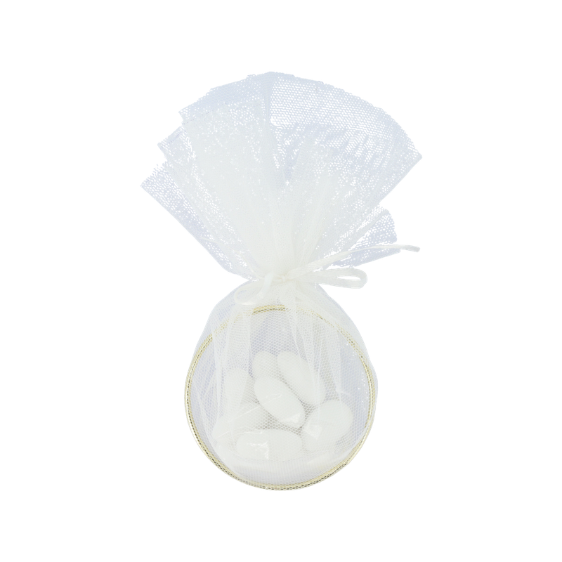 4 ANNEAUX DRAGEES BLANC