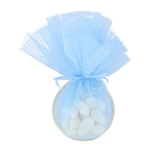 4 ANNEAUX DRAGEES BLEU CIEL