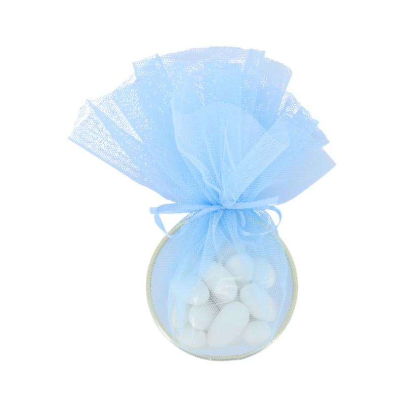 4 ANNEAUX DRAGEES BLEU CIEL