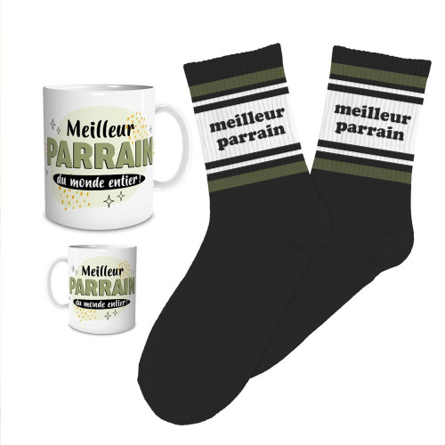 COFFRET MUG CHAUSSETTE PARRAIN