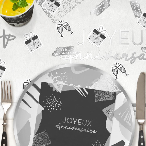 TRIO DECO DE TABLE PARTY ARGENT