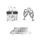 TRIO DECO DE TABLE PARTY ARGENT