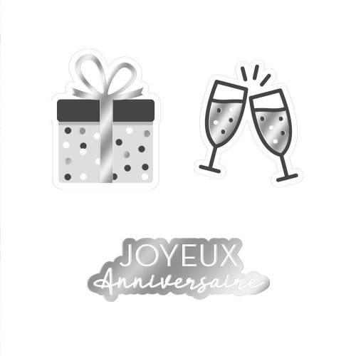 TRIO DECO DE TABLE PARTY ARGENT