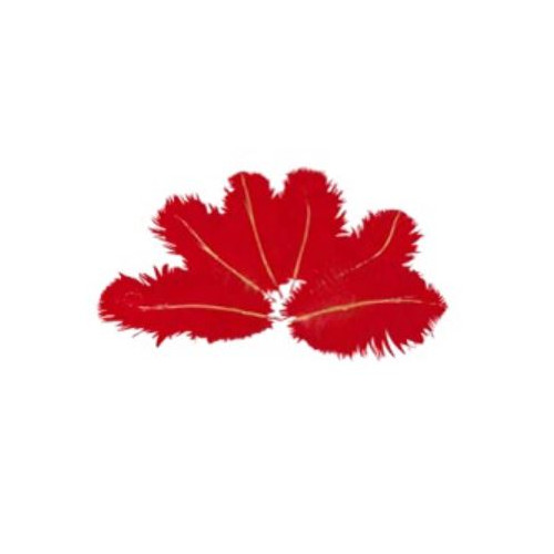 6 PLUMES ROUGE/PAILLETTE OR