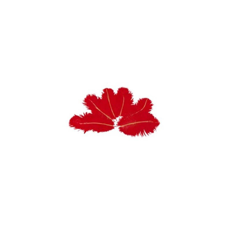 6 PLUMES ROUGE/PAILLETTE OR