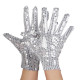 GANTS COURT SEQUIN ARGENT