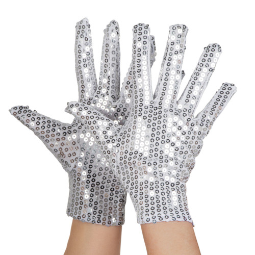 GANTS COURT SEQUIN ARGENT