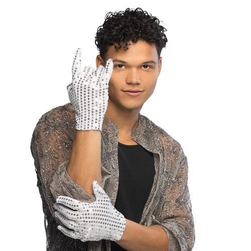 GANTS COURT SEQUIN ARGENT