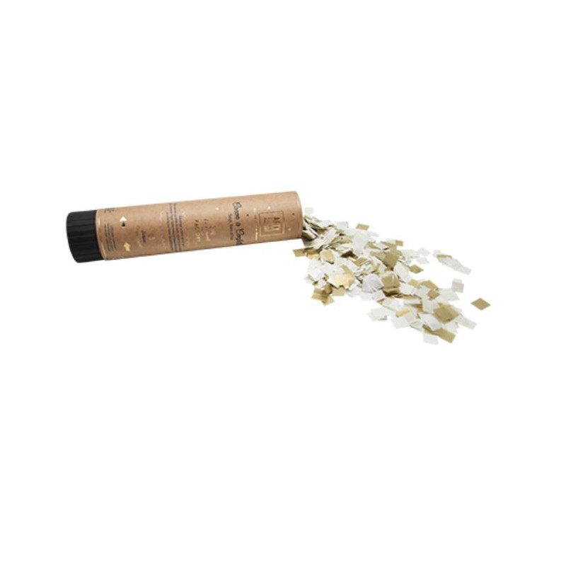 CANON A CONFETTIS BLANC CREME OR
