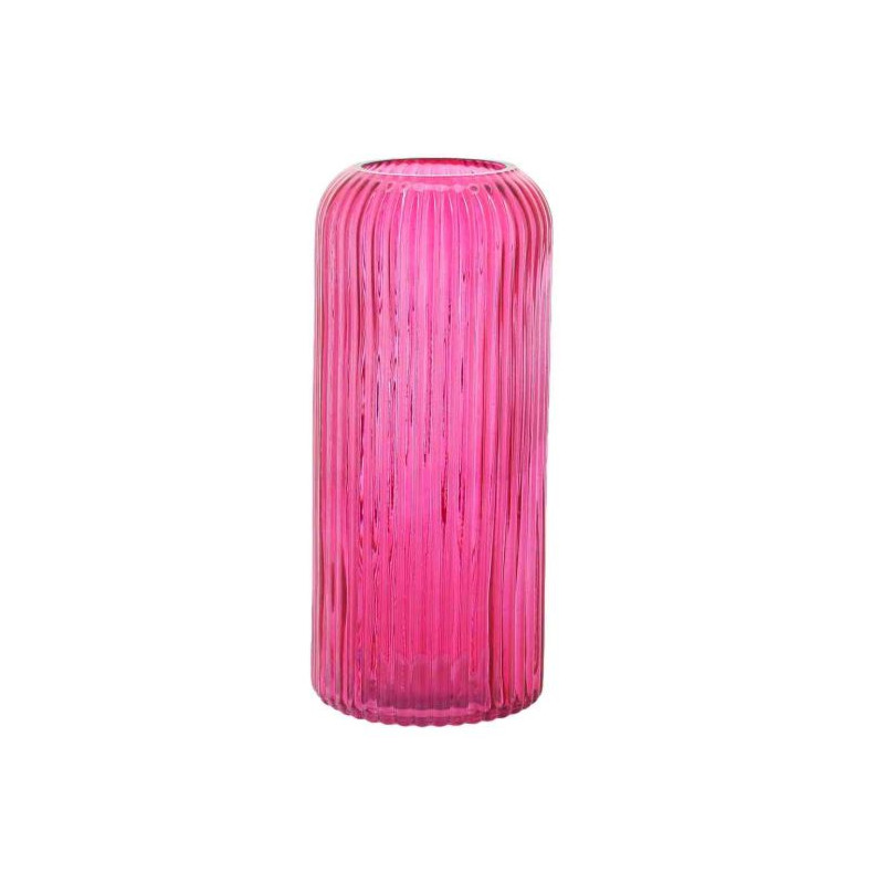 VASE ZOÉ VERRE FRAMBOISE Ø8,5X20CM