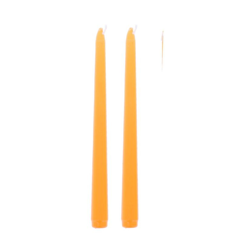 2 BOUGIES FLAMBEAU ORANGE FLUO