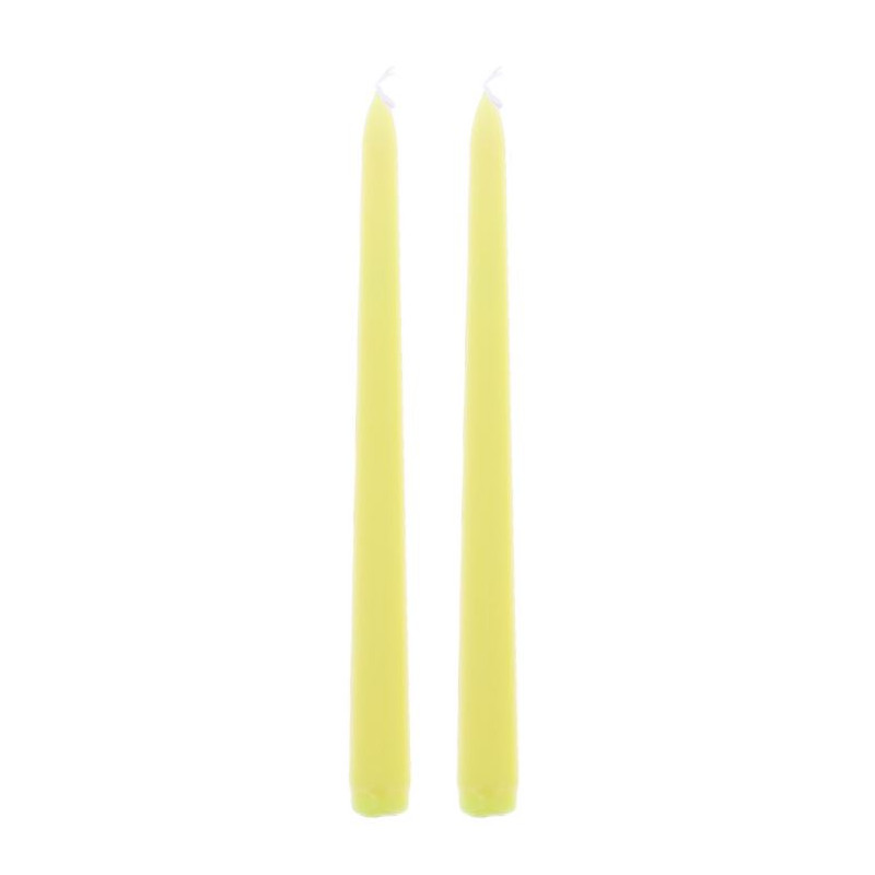 2 BOUGIES FLAMBEAU JAUNE FLUO