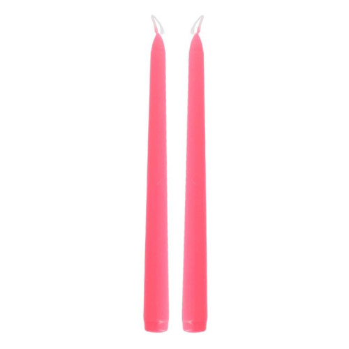 2 BOUGIES FLAMBEAU ROSE FLUO