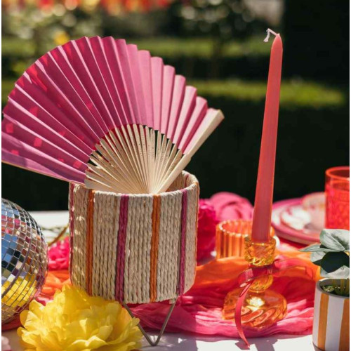 2 BOUGIES FLAMBEAU ROSE FLUO