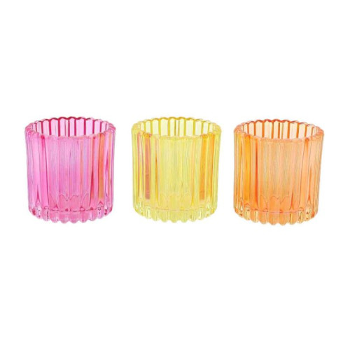 3 PHOTOPHORES MIRA VERRE RAINURE