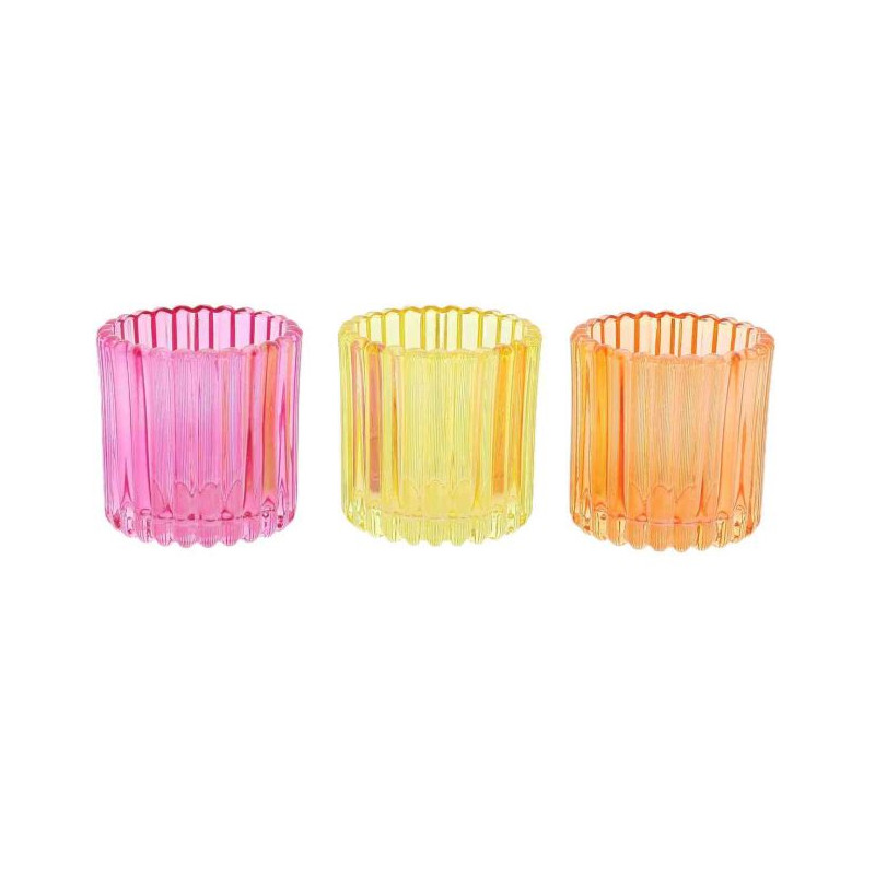3 PHOTOPHORES MIRA VERRE RAINURE