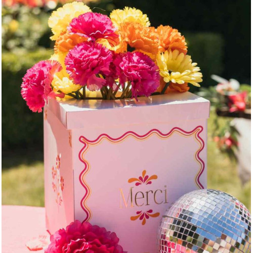 4 PIVOINES FRAMBOISE, ORANGE ET JAUNE