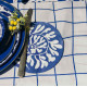 16 SERVIETTES RONDES AZUR ABSTRAIT