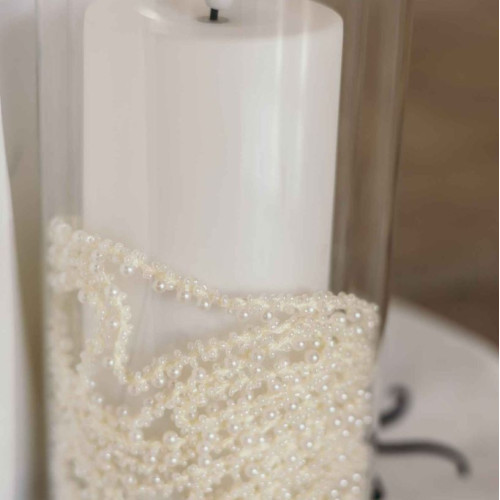 RUBAN DE PERLES BLANCHE 2METRES