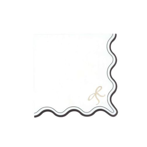 16 SERVIETTES BLACK & WHITE