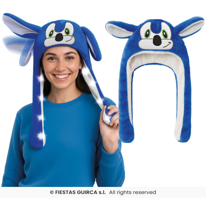 BONNET CHIEN BLEU+LUMIERE