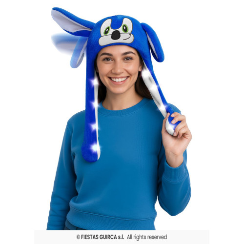 BONNET CHIEN BLEU+LUMIERE