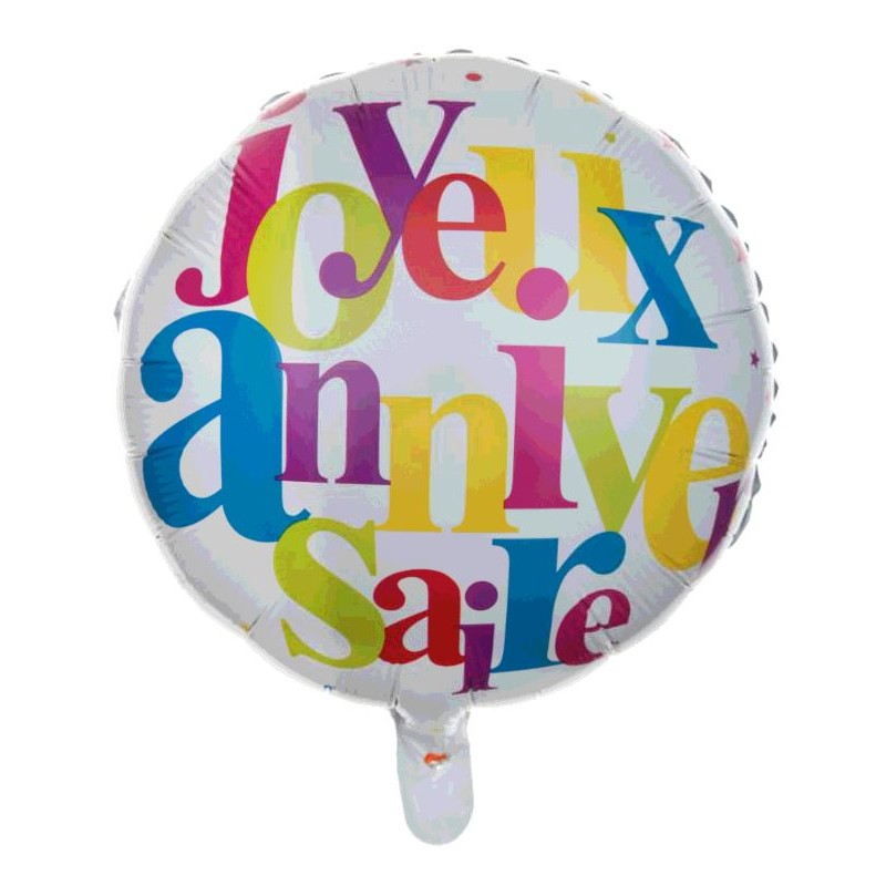 BALLON ALU JOYEUX ANNIV.FESTIF