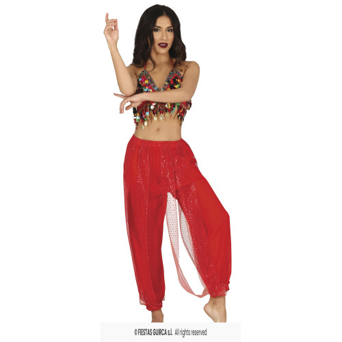 PANTALON DE DANSE ORIENTALE ROUGE