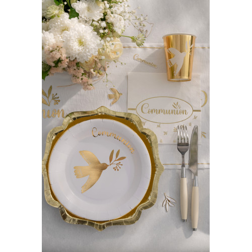 10 SOUS ASSIETTES FESTONNEE OR