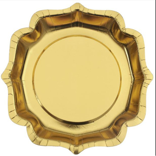 10 SOUS ASSIETTES FESTONNEE OR