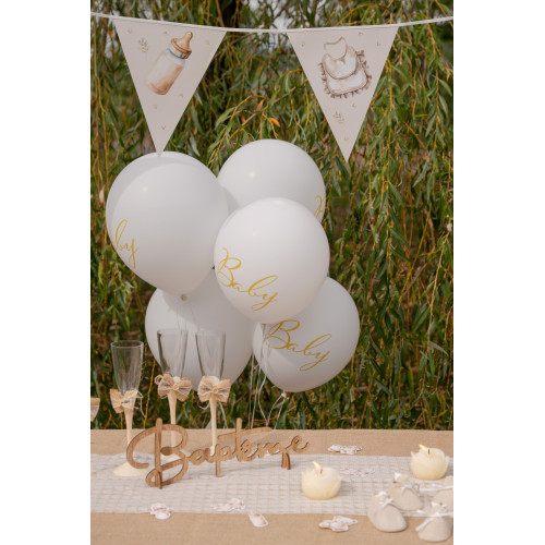 6 BALLONS LITTLE TEDDY BLANC