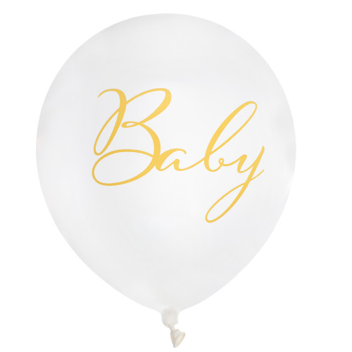 6 BALLONS LITTLE TEDDY BLANC