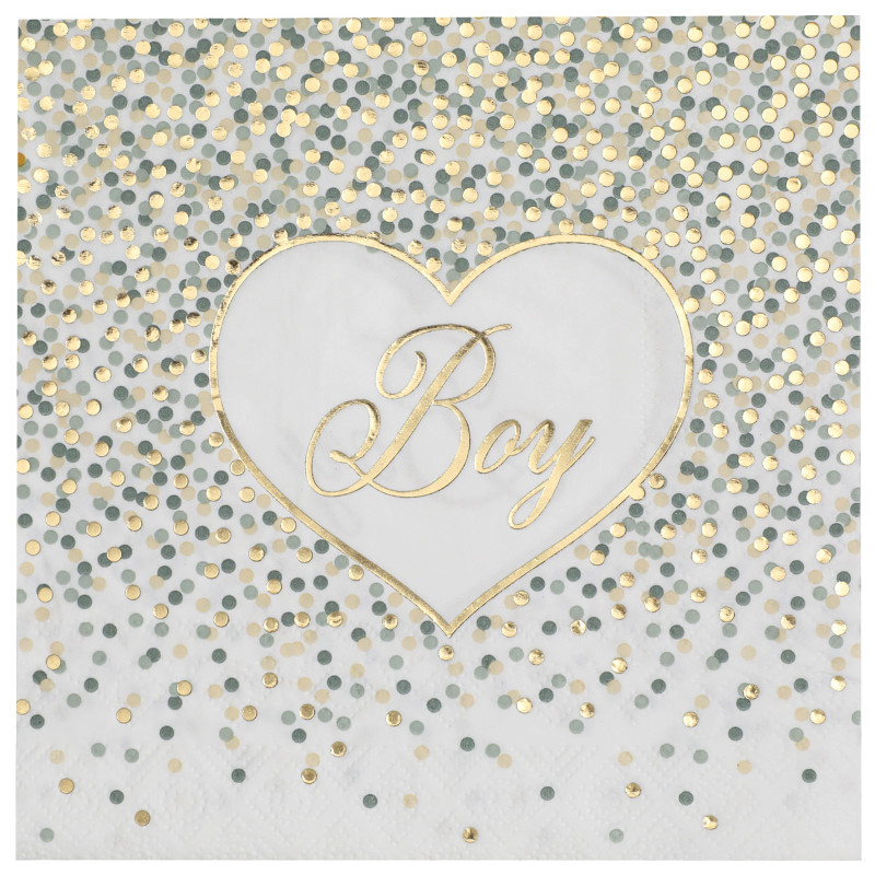 20 SERVIETTES GIRL BOY VERT