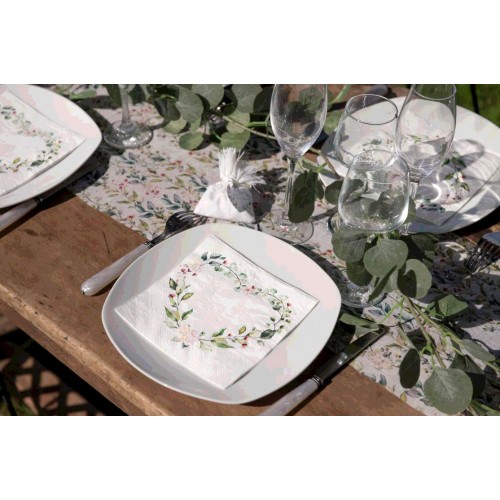 20 SERVIETTES MARIAGE VEGETAL