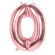 BALLON CHIFFRE 0 OR ROSE 86CM