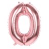 BALLON CHIFFRE 0 OR ROSE 86CM
