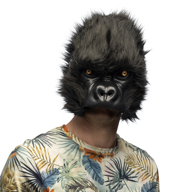 DEMI MASQUE PELUCHE GORILLE