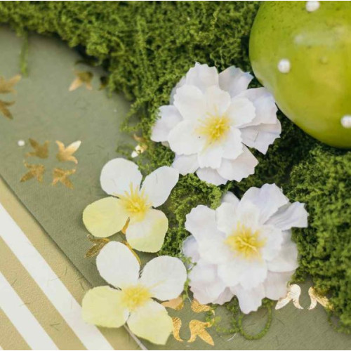 6 FLEURS DE CERISIER BLANC/VERT