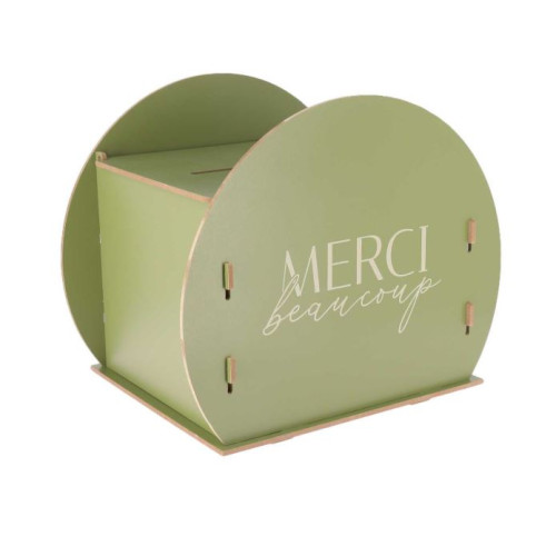 URNE RONDE "MERCI BEAUCOUP" VERT