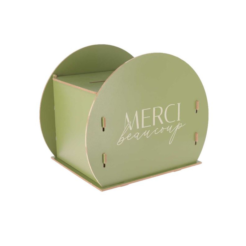 URNE RONDE "MERCI BEAUCOUP" VERT