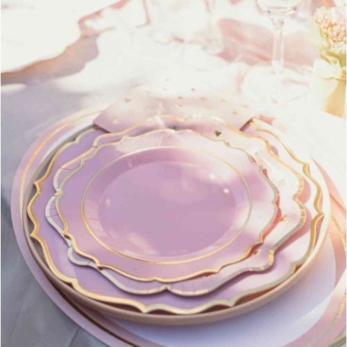 6 PETITES ASSIETTES RAFFINÉ ROSE