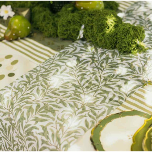 CH.TABLE FEUILLAGE INTISSE BLANC ET VERT