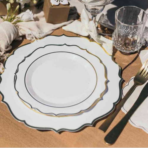 6 ASSIETTES RAFFINÉ - RÉUTILISABLE BLANC