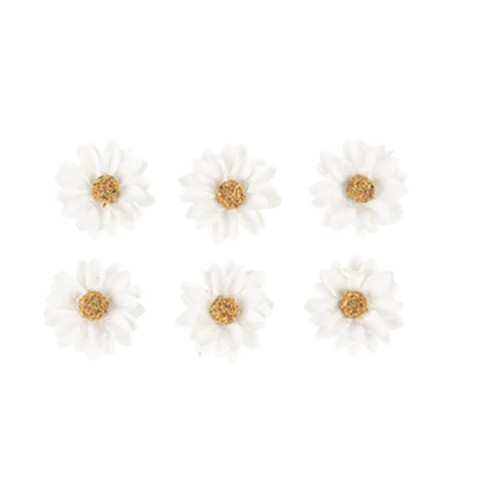 6 MARGUERITES PAPIER BLANC