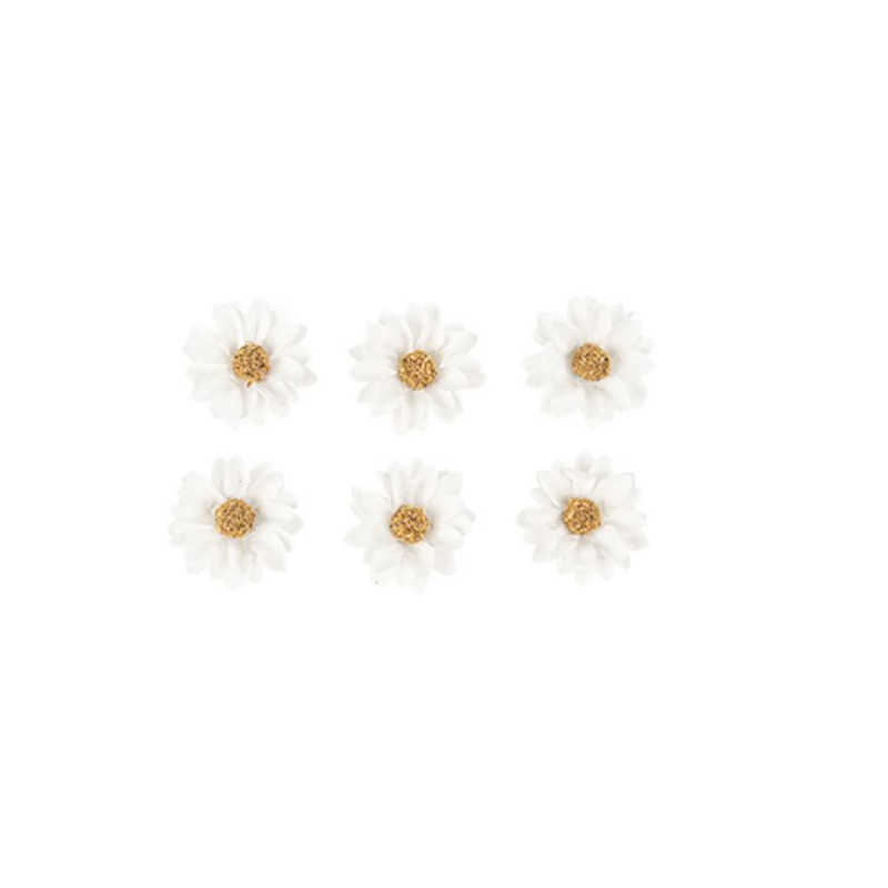 6 MARGUERITES PAPIER BLANC