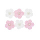 6 FLEURS PAPIER ROSE ET PERLES