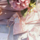 6 FLEURS PAPIER ROSE ET PERLES