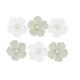 6 FLEURS PAPIER VERT DE GRIS