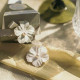 6 FLEURS PAPIER VERT DE GRIS