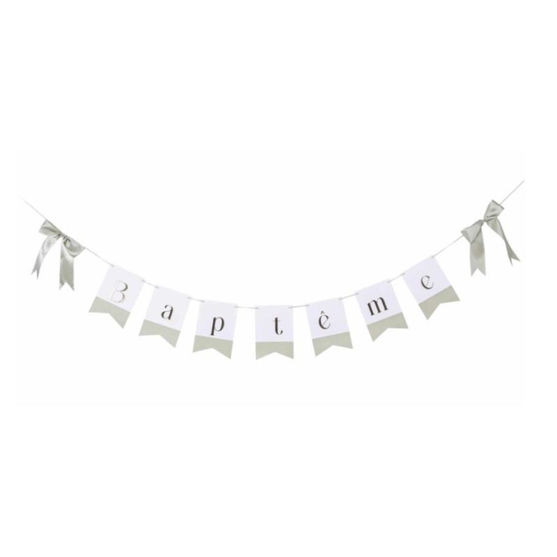 GUIRL.BAPTEME PAPIER VERT DE GRIS